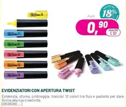 Buffetti Evidenziatori con apertura twist offerta