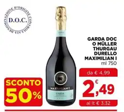 Gran mercato Garda Doc o Müller Thurgau Durello Maximilian I offerta