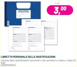 Buffetti Libretto personale delle giustificazioni offerta
