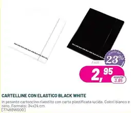 Buffetti Cartelline con elastico black white offerta