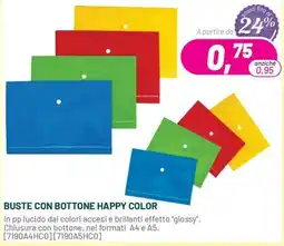 Buffetti Buste con bottone Happy Color offerta