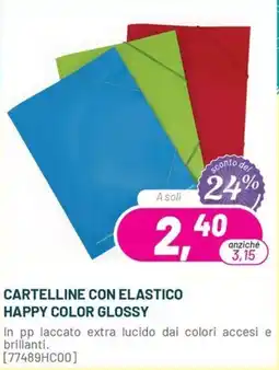 Buffetti Cartelline con elastico Happy Color Glossy offerta