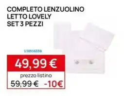 Prenatal Completo lenzuolino letto lovely offerta