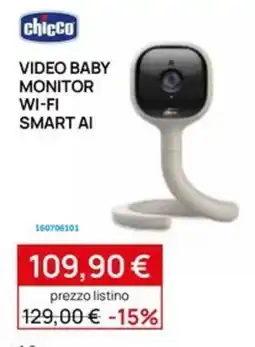 Prenatal Chicco video baby monitor wi-fi smart ai offerta