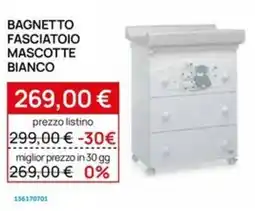 Prenatal Bagnetto fasciatoio mascotte bianco offerta