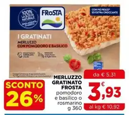 Gran mercato Merluzzo gratinato Frosta pomodoro e basilico offerta