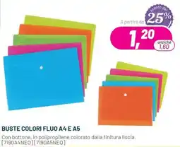 Buffetti Buste colori fluo A4 e A5 offerta