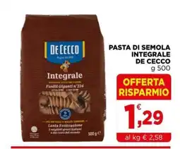 Gran mercato Pasta di semola integrale De Cecco offerta