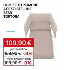 Prenatal Completo piumone 4 pezzi stelline bear tortora offerta