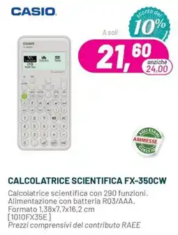 Buffetti Casio calcolatrice scientifica FX-350CW offerta