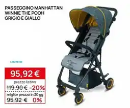 Prenatal Passeggino Manhattan Winnie the Pooh Grigio e Giallo offerta