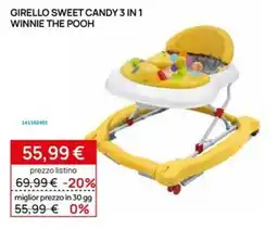 Prenatal Girello Sweet Candy 3 in 1 Winnie the Pooh offerta