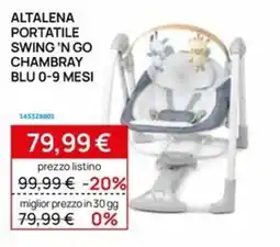 Prenatal Altalena portatile swing 'n go chambray blu offerta