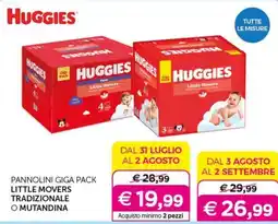 Universo Bimbo Huggies Pannolini Giga Pack Little Movers offerta