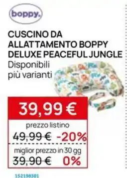 Prenatal Cuscino da allattamento Boppy Deluxe Peaceful Jungle offerta