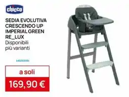 Prenatal Sedia evolutiva crescendo up imperial green re_lux chicco offerta