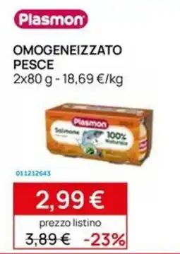 Prenatal Plasmon Omogeneizzato Pesce offerta