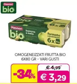Universo Bimbo Plasmon bio omogeneizzati frutta bio offerta