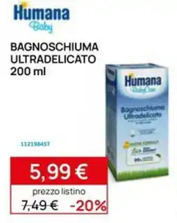 Prenatal Humana Baby Bagnoschiuma Ultradelicato offerta