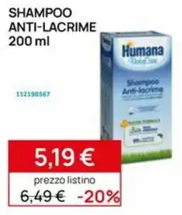 Prenatal Shampoo anti-lacrime Humana offerta