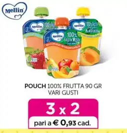 Universo Bimbo Mellin pouch 100% frutta offerta