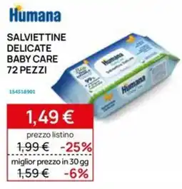 Prenatal Salviettine delicate baby care Humana offerta