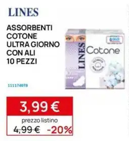 Prenatal Lines assorbenti cotone ultra giorno con ali offerta