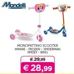 Universo Bimbo Monopattino scooter Minnie - Frozen - Spiderman Spidey - Bing offerta
