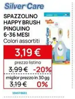 Prenatal Silver Care Spazzolino Happy Brush Pinguino offerta