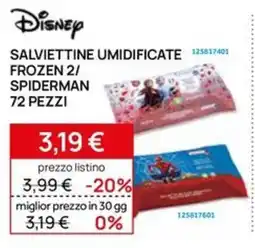 Prenatal Disney Salviettine umidificate Frozen 2/Spiderman offerta