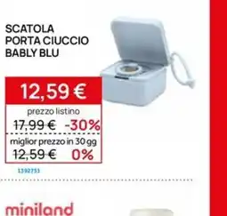 Prenatal Scatola porta ciuccio bably blu offerta