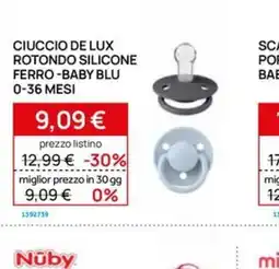 Prenatal Ciuccio de Lux rotondo silicone ferro - Baby Blu offerta