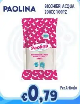 Opportunity Shop Bicchieri acqua Paolina offerta