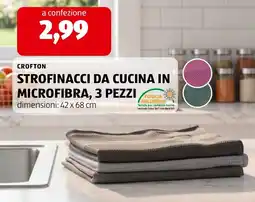 ALDI Crofton strofinacci da cucina in microfibra, 3 pezzi offerta