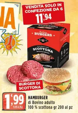 Rossotono Carrefour Burger di scottona Jubatti offerta