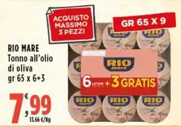 Rossotono Carrefour Rio Mare Tonno all'olio di oliva offerta