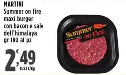 Rossotono Carrefour Martini summer on fire maxi burger offerta