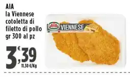 Rossotono Carrefour AIA la Viennese cotoletta di filetto di pollo offerta