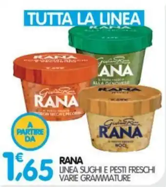 Rana linee sughi e pesti freschi