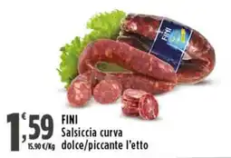Rossotono Carrefour FINI Salsiccia curva offerta