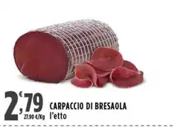 Rossotono Carrefour Carpaccio di bresaola offerta