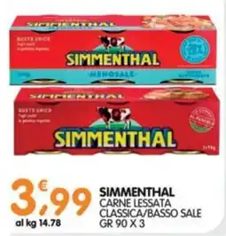 Le Delizie del Sud Simmenthal carne lessata classica/basso sale offerta