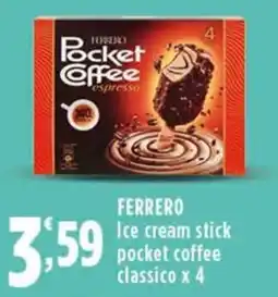 Rossotono Carrefour Ferrero ice cream stick pocket coffee classico offerta