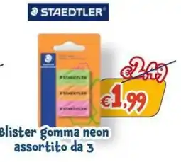 Giokids Blister gomma neon assortito da 3 offerta