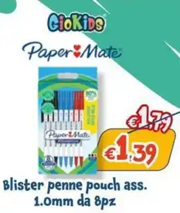 Giokids Paper Mate Blister penne pouch ass. offerta