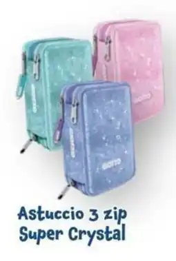 Giokids Astuccio 3 zip Super Crystal offerta