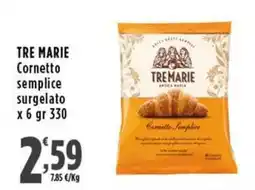 Rossotono Carrefour Cornetto semplice Tre Marie offerta
