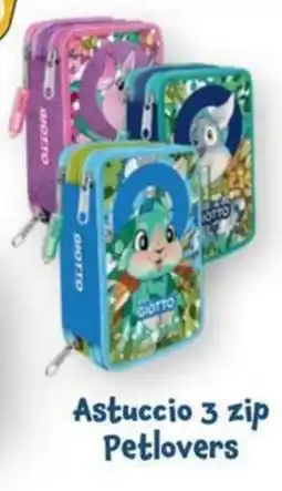 Giokids Astuccio 3 zip Petlovers offerta
