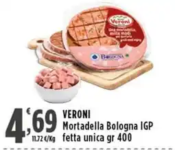 Rossotono Carrefour Veroni Mortadella Bologna IGP offerta