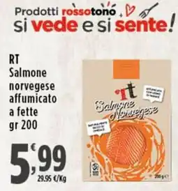 Rossotono Carrefour RT Salmone norvegese affumicato offerta